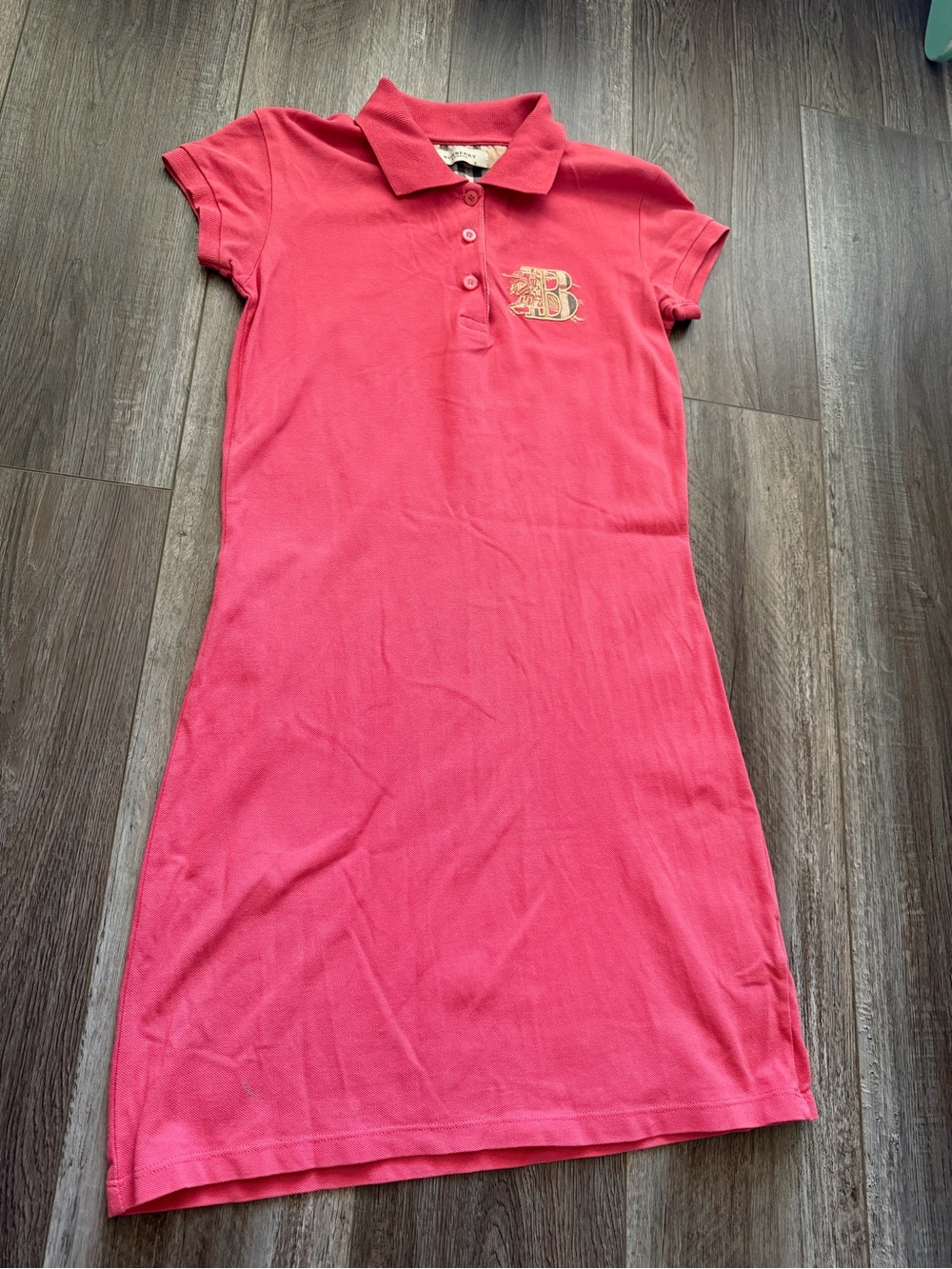 Burberry Pink Polo Midi Dress with Embroidered Logo